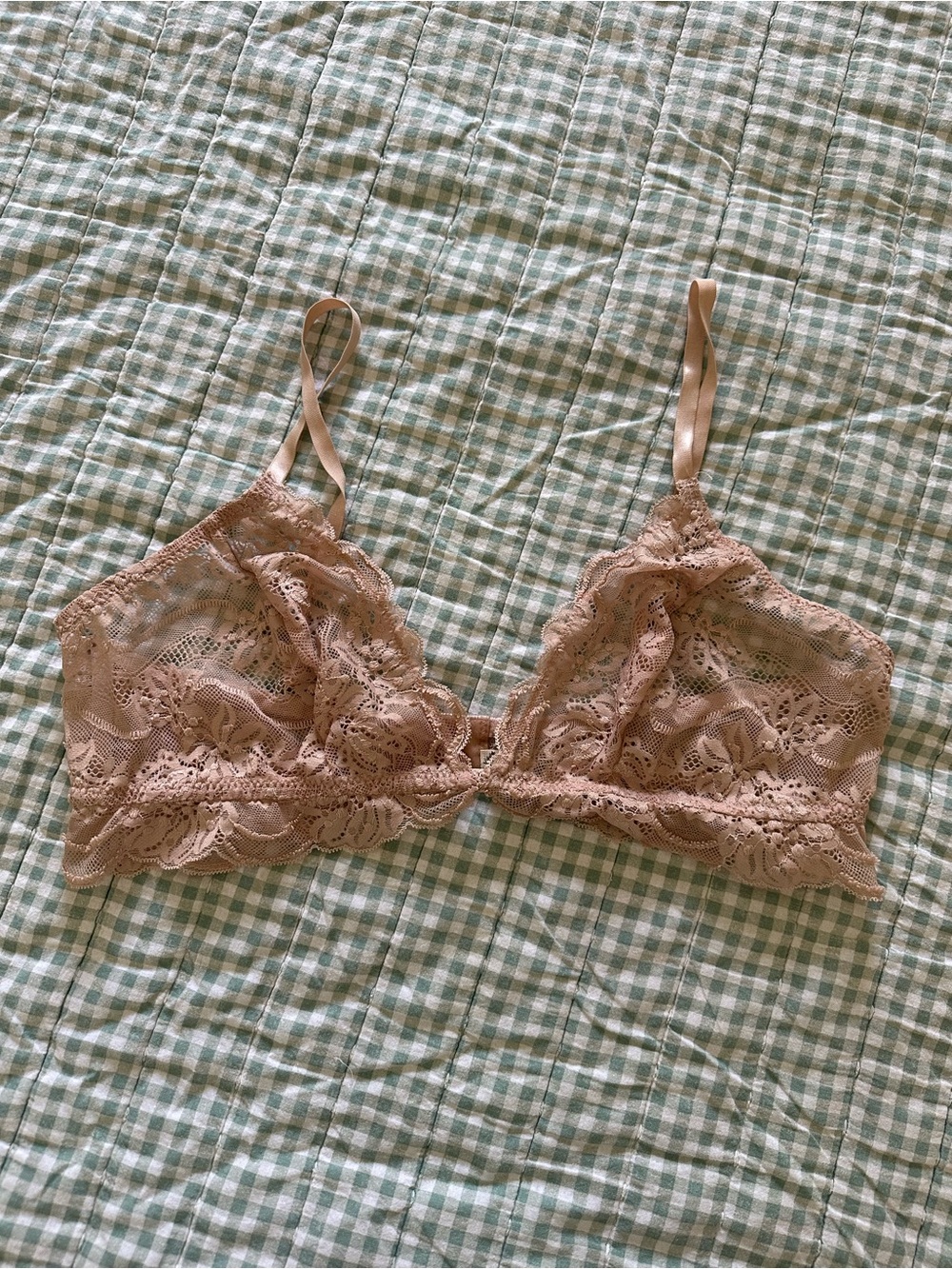 Lace Bralette in Dusty Mauve — Women's Soft Lace Bralette